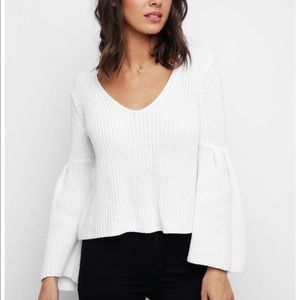 FREE PEOPLE Damsel Bell Sleeve Sweater White XS